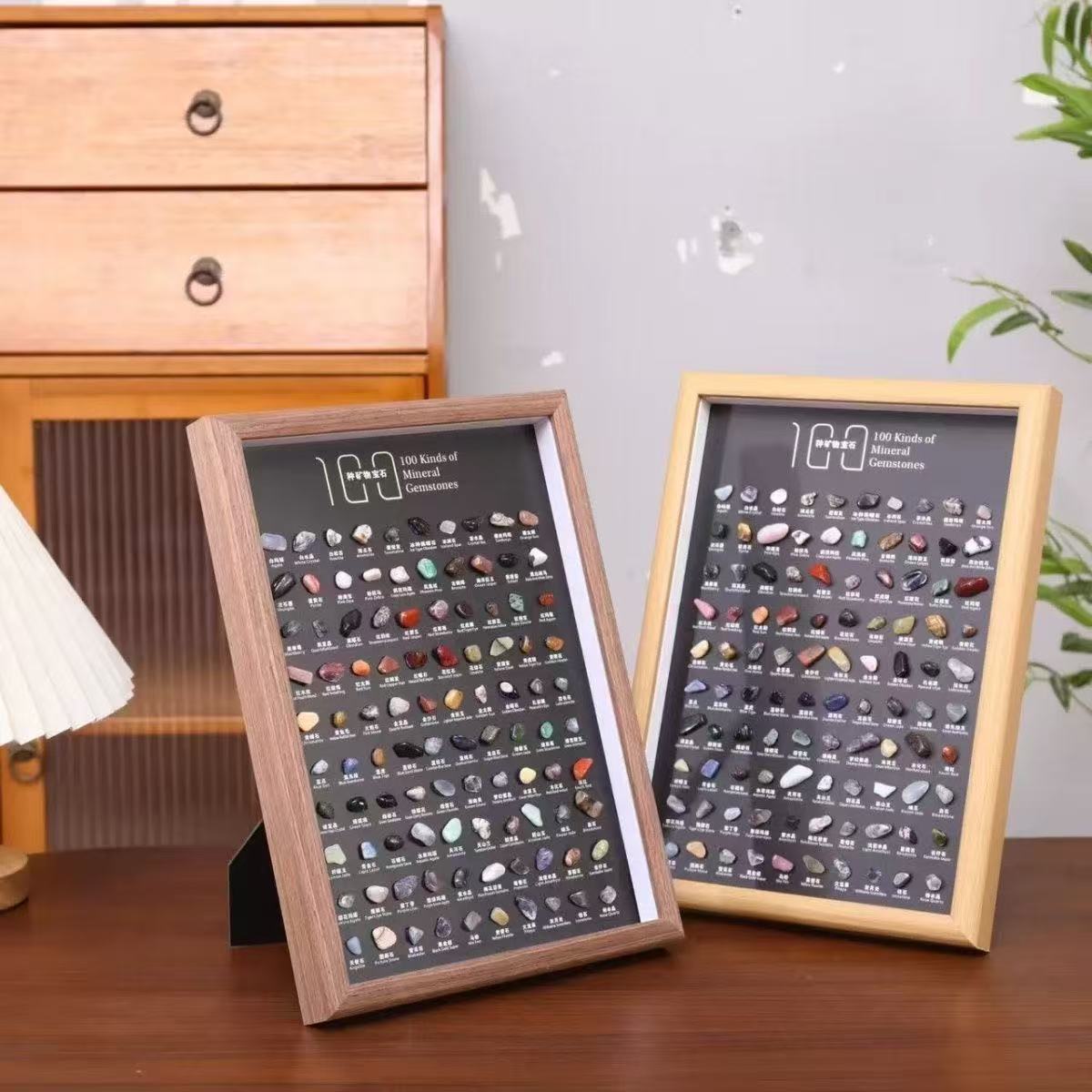 100 Types of Crystal Specimen Mineral Photo Frames -