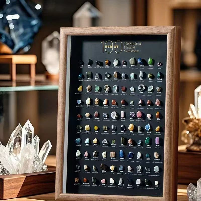100 Types of Crystal Specimen Mineral Photo Frames -